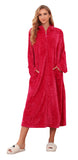 Richie House Women's Zip Up Fleece Warm Robe Plush Night Dressing Zipper Robes S-3XL RHW4000