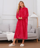 Richie House Women's Zip Up Fleece Warm Robe Plush Night Dressing Zipper Robes S-3XL RHW4000