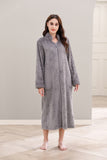 Richie House Women Fleece Robe Plush Long Zip Front Warm Soft Zippered Bathrobes S-3XL RHW4002