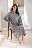 Richie House Women Fleece Robe Plush Long Zip Front Warm Soft Zippered Bathrobes S-3XL RHW4002