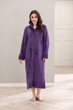 Richie House Women Fleece Robe Plush Long Zip Front Warm Soft Zippered Bathrobes S-3XL RHW4002