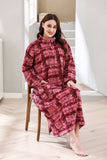 Richie House Women's Zip Front Printed Robe Long Housecoat with Pocket Nightgown S-3XL RHW4004