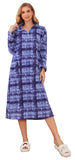 Richie House Women's Zip Front Printed Robe Long Housecoat with Pocket Nightgown S-3XL RHW4004