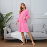 RH Womens Zipper Robes Half Sleeve Zip Front Knee Length Housecoat Dress RHW4010