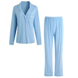 RH Women Pajamas Set Button Down Sleepwear Long Sleeve Long Pants Pj Set RHW4013