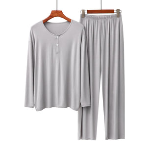 RH Pajamas Set Women Long Sleeve Button V-Neck Sleepwear Soft Pajama Set RHW4017