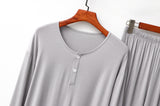 RH Pajamas Set Women Long Sleeve Button V-Neck Sleepwear Soft Pajama Set RHW4017