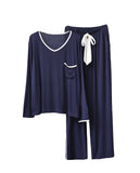 RH Pajamas Set Women Long Sleeve Pocket V-Neck Sleepwear Soft Pajama Set RHW4017