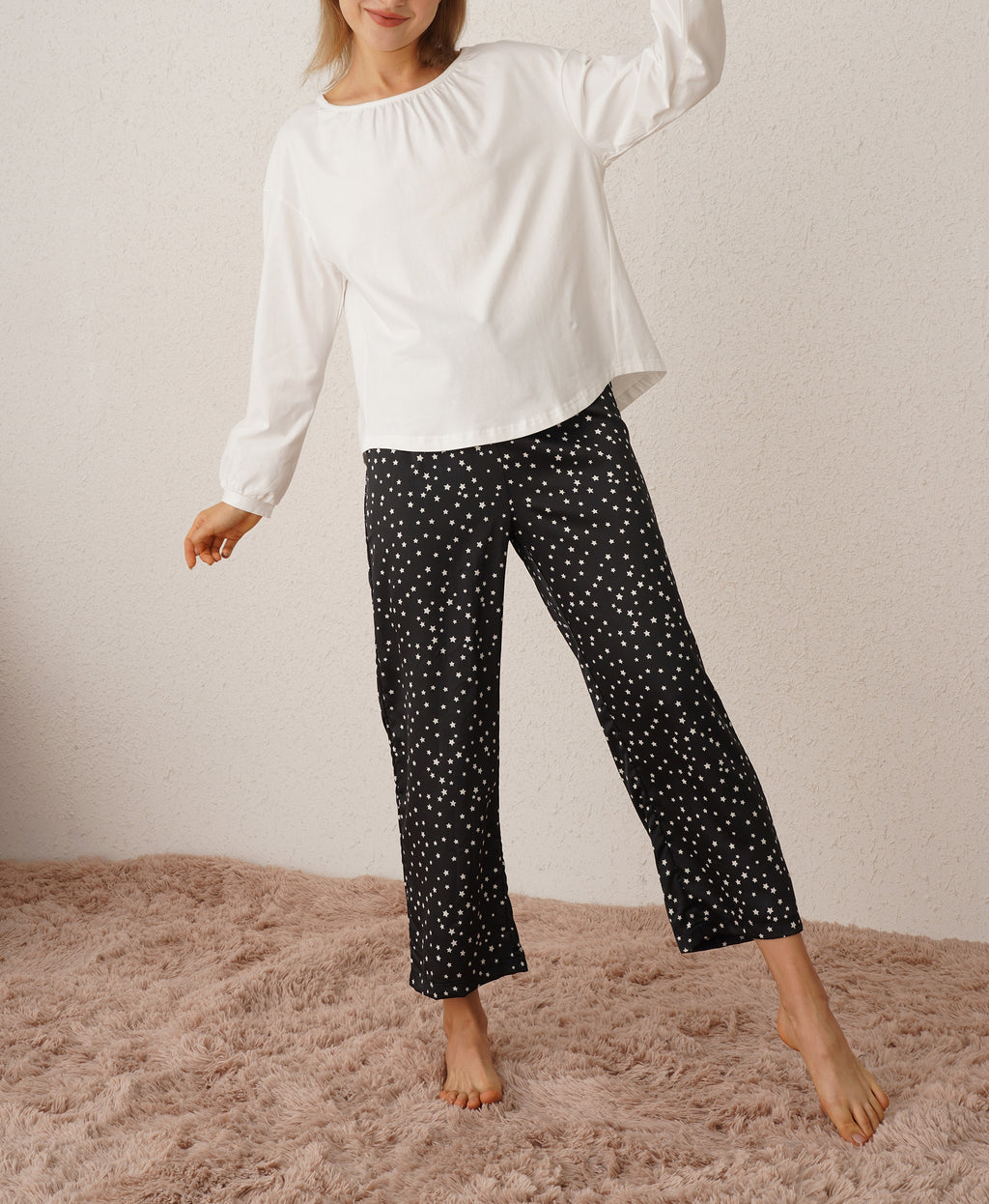 RH Women's Two Piece Pajama Set Long Sleeve printed Sweatshirt Sleepwear RHW4024