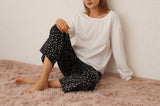 RH Women's Two Piece Pajama Set Long Sleeve printed Sweatshirt Sleepwear RHW4024