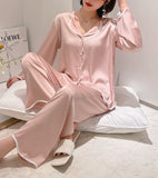 RH Pajamas Set Long Sleeve Womens Button Down Sleepwear Soft Pj Set S-L RHW4033