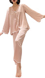 RH Pajamas Set Long Sleeve Womens Button Down Sleepwear Soft Pj Set S-L RHW4033