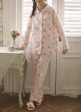 RH Women Pajamas Set Button Down Cotton Sleepwear Long Printed Pj Set RHW4036