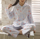 RH Women Pajamas Set Button Down Cotton Sleepwear Long Printed Pj Set RHW4036