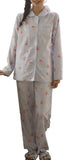 RH Women Pajamas Set Button Down Cotton Sleepwear Long Printed Pj Set RHW4036