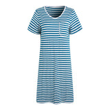 RH Women Nightgown Striped Tee Short Sleep Nightshirt Pajama Dress S-2XL RHW4041