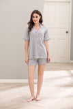 Richie House RH Pajamas Women Short Sleeve Sleepwear Button Down Lounge Soft Summer Pjs Shorts Set RHW4045