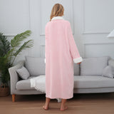 RH Women's Full Front Zip Up Fleece Robe, Casual Nights Housecoat Warm Oversize Bathrobe RHW4047