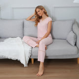 Women Pajamas Sleeveless Pjs Set Summer Lace Tops and Pants Sleepwear Pajama S-XXL RHW4048