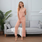 Women Pajamas Sleeveless Pjs Set Summer Lace Tops and Pants Sleepwear Pajama S-XXL RHW4048