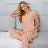 Women Pajamas Sleeveless Pjs Set Summer Lace Tops and Pants Sleepwear Pajama S-XXL RHW4048