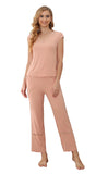 Women Pajamas Sleeveless Pjs Set Summer Lace Tops and Pants Sleepwear Pajama S-XXL RHW4048