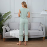 Women Pajamas Sleeveless Pjs Set Summer Lace Tops and Pants Sleepwear Pajama S-XXL RHW4048