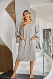 RH Womens Loose Dress Pullover Sleep Shirts Nightshirt Sleepwear Pajama Side Pocket RHW4053