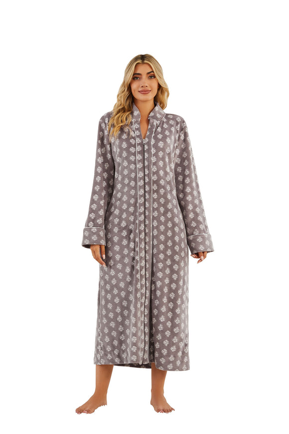 RH Sleepwear Women's Zipper Front Robe Full Length Long Sleeve Duster House Night S-XXL RHW4060