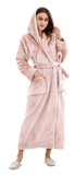 RH Robe Womens Long Hooded Bathrobe Plush Fleece Winter Sleepwear S-XL RHWN2233