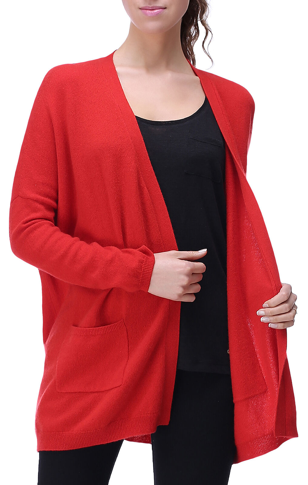 RH Women's Casual Open Front Cardigan Sweater Outwear Coat w/ Pocket Top RH2058