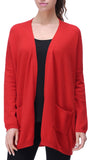 RH Women's Casual Open Front Cardigan Sweater Outwear Coat w/ Pocket Top RH2058