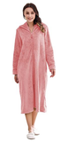 RH Women's Soft Zip Up Front Long Dressing Fleece Robe Housecoat Lounge RHW2856