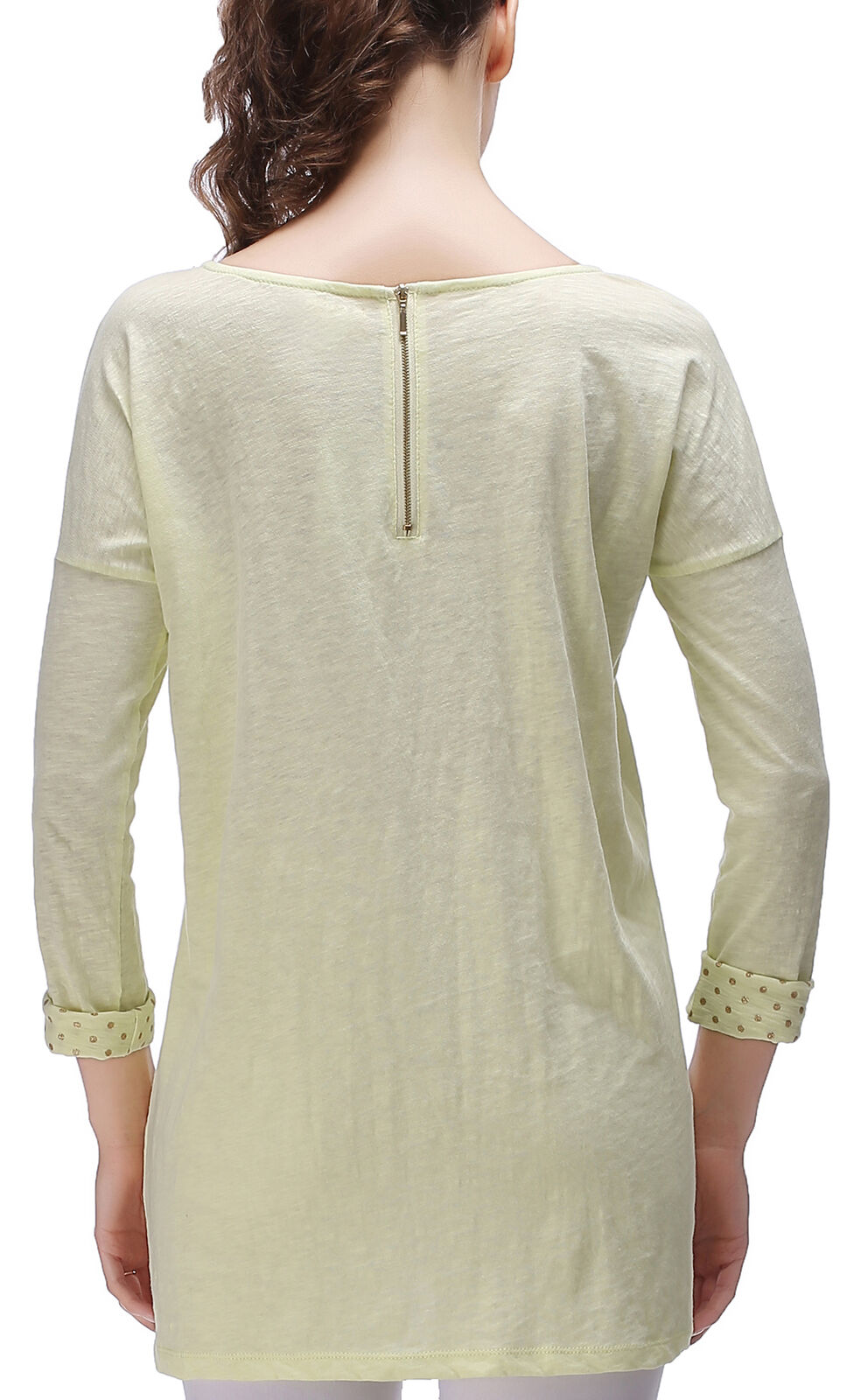 RH Women's Casual Cotton Long Sleeve Blouse w/ Zipper Tops Blouse Dress RH2041