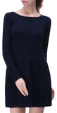 RH Women's Elegant Wool Sweater Dress w/ Zipper Back Top Pullover Blouse RH2060