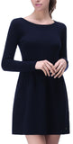 RH Women's Elegant Wool Sweater Dress w/ Zipper Back Top Pullover Blouse RH2060