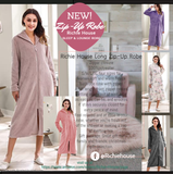 RH Women's Soft Zip Up Front Long Dressing Fleece Robe Housecoat Lounge RHW2856