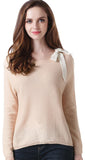 RH Women's Classic Long Sleeve w/ Ribbon Pullover Wool Sweater Top Blouse RH2053