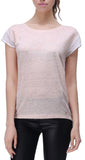 RH Women's Casual Linen T-Shirt w/ Chiffon Short Sleeve Tops Blouse Shirt RH2040