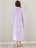 RH Women's Soft Zip Up Front Long Dressing Fleece Robe Housecoat Lounge RHW2856