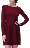 RH Women's Elegant Wool Sweater Dress w/ Zipper Back Top Pullover Blouse RH2060