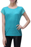 RH Women's Casual Linen T-Shirt w/ Chiffon Short Sleeve Tops Blouse Shirt RH2040