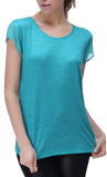 RH Women's Casual Linen T-Shirt w/ Chiffon Short Sleeve Tops Blouse Shirt RH2040