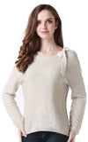 RH Women's Classic Long Sleeve w/ Ribbon Pullover Wool Sweater Top Blouse RH2053